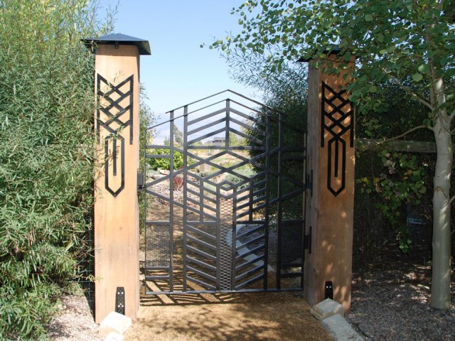 Wright style gate with modern flair